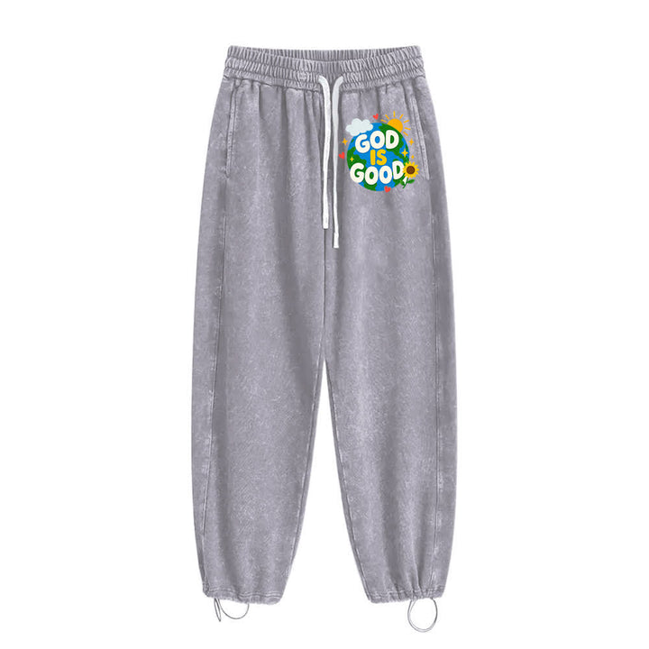 Christianartworkshop God Is Good Sunflower Statement Washed Sweatpants - image 8