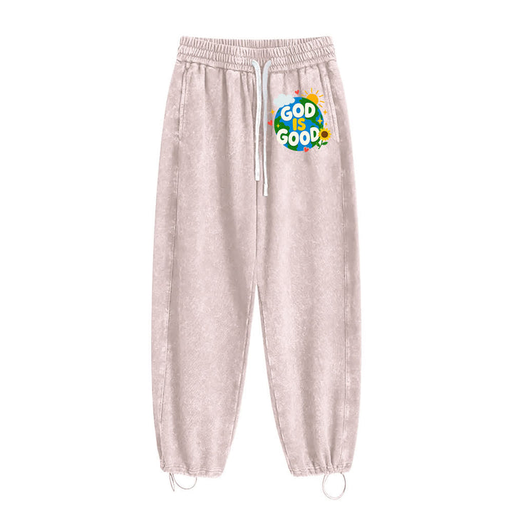 Christianartworkshop God Is Good Sunflower Statement Washed Sweatpants - image 14
