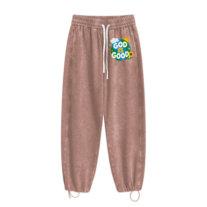 Christianartworkshop God Is Good Sunflower Statement Washed Sweatpants - image 11