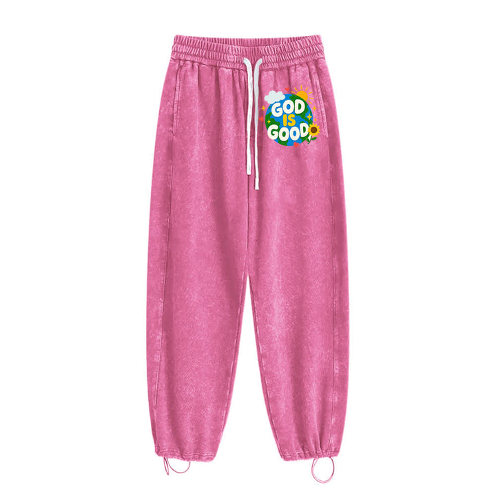 Christianartworkshop God Is Good Sunflower Statement Washed Sweatpants - image 17