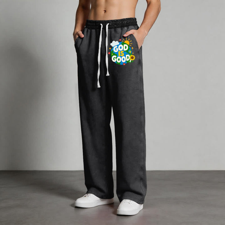 Christianartworkshop God Is Good Sunflower Statement Washed Sweatpants - image 4