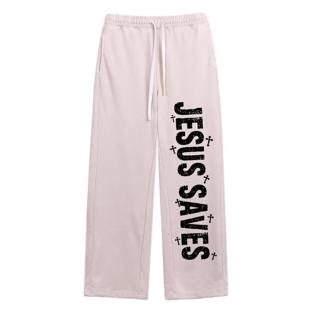 Christianartworkshop Jesus Saves Distressed Statement Washed Sweatpants - image 6