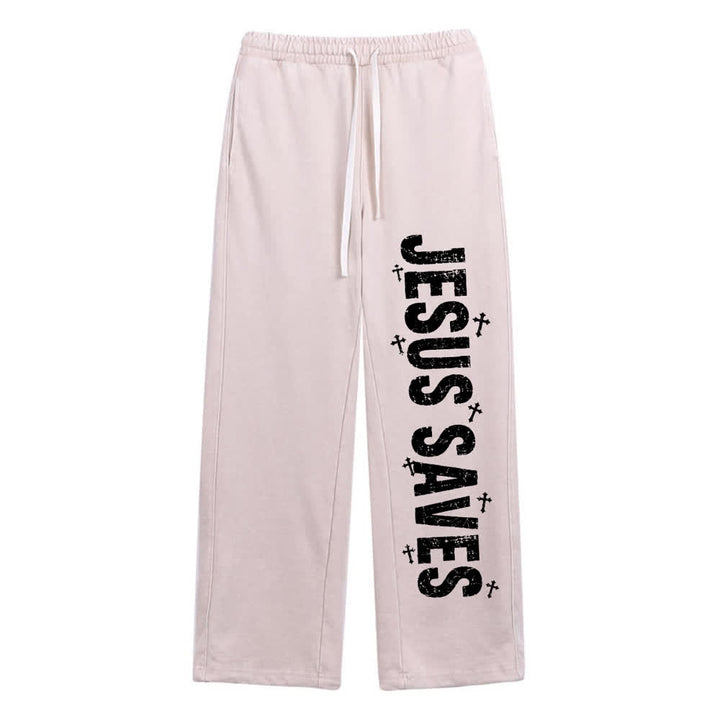Christianartworkshop Jesus Saves Distressed Statement Washed Sweatpants - image 6
