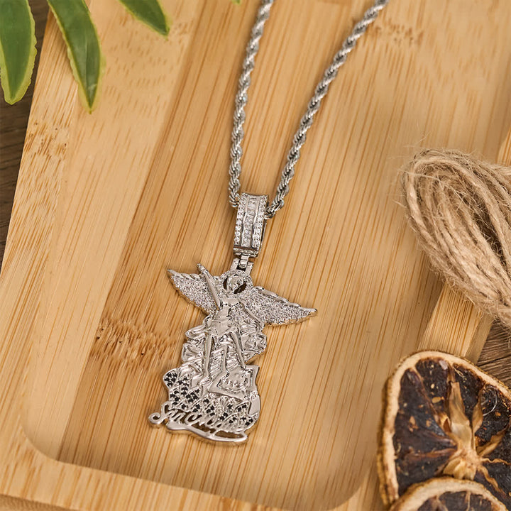 Christianartworkshop Intricate Jeweled St. Michael Pendant Necklace: Token Of Noble Divine Triumph - image 2
