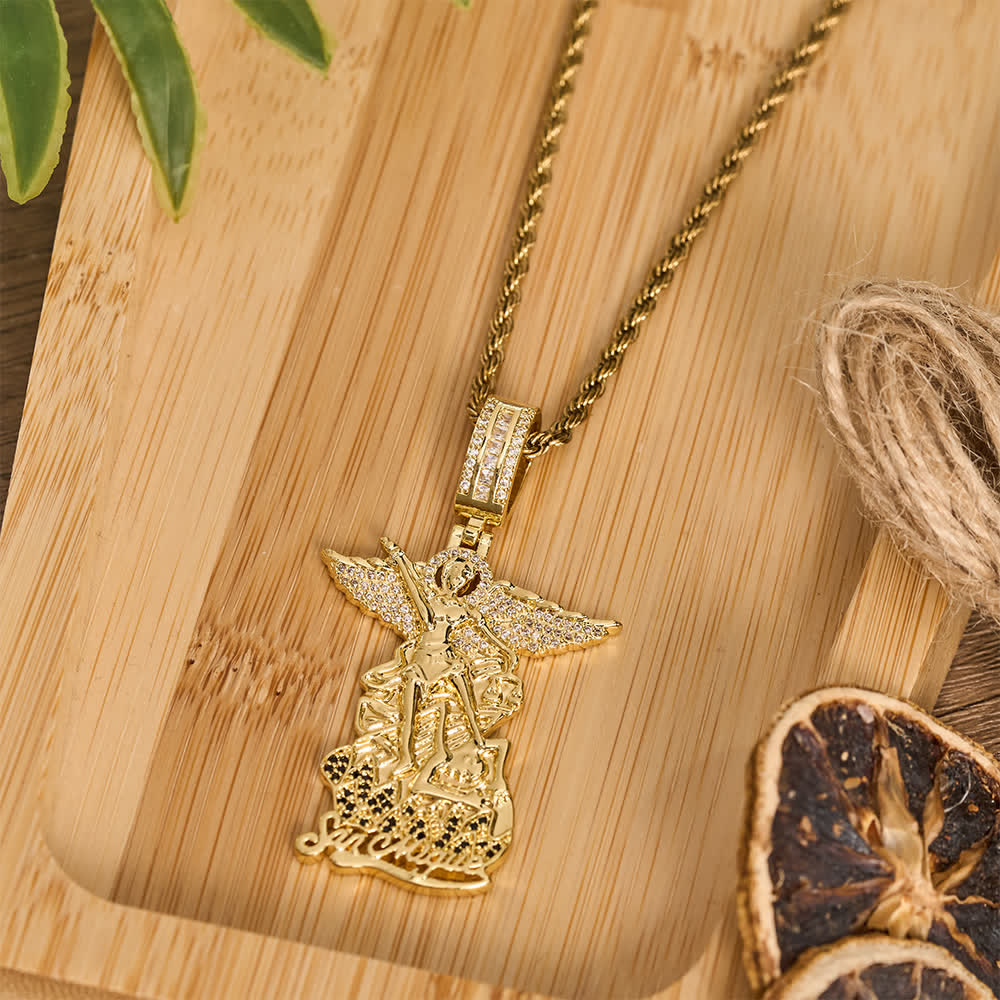 Christianartworkshop Intricate Jeweled St. Michael Pendant Necklace: Token Of Noble Divine Triumph - image 5