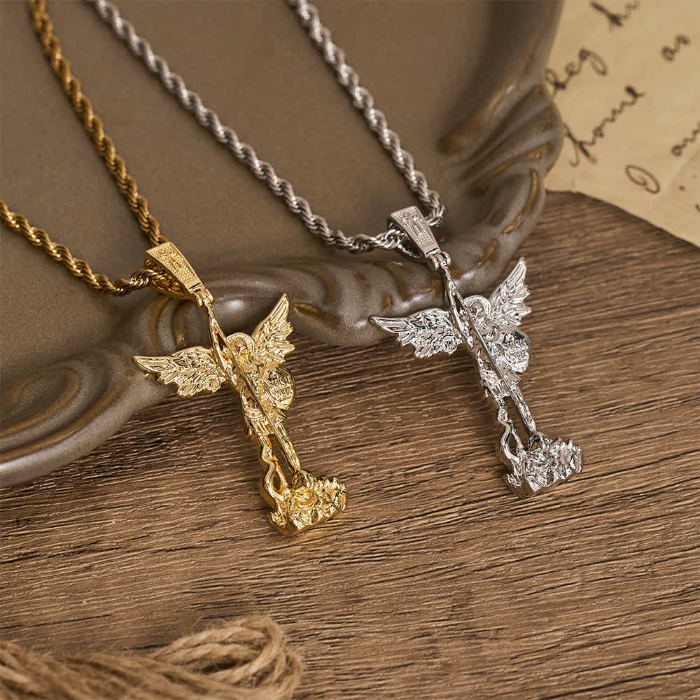 Christianartworkshop Ornate 3D‑Cast St. Michael Character Chain: Symbol Of Unwavering Heavenly Valor - image 1