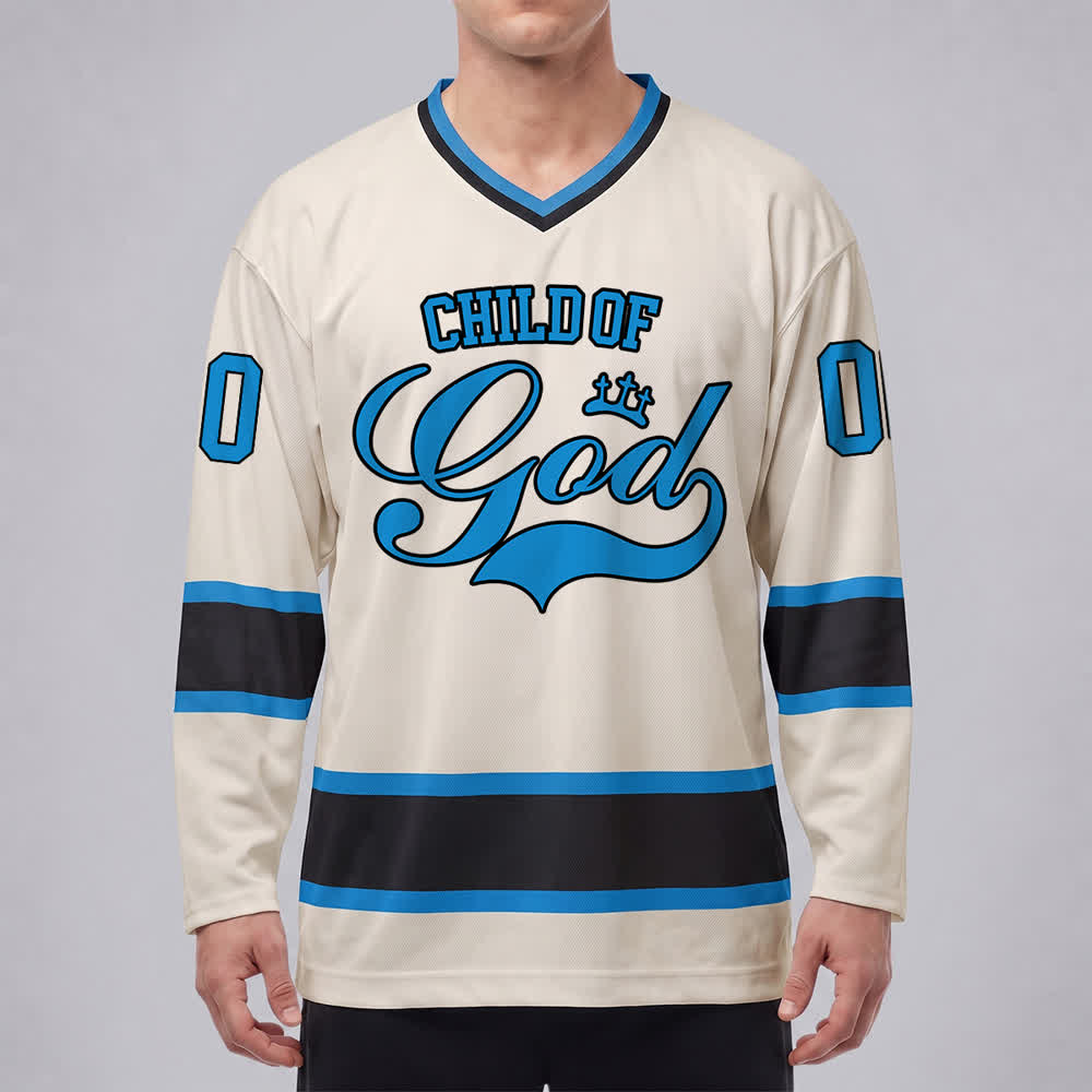 Christianartworkshop Child Of God Print Faith Statement Name & Number Customized Hockey Jersey - image 8