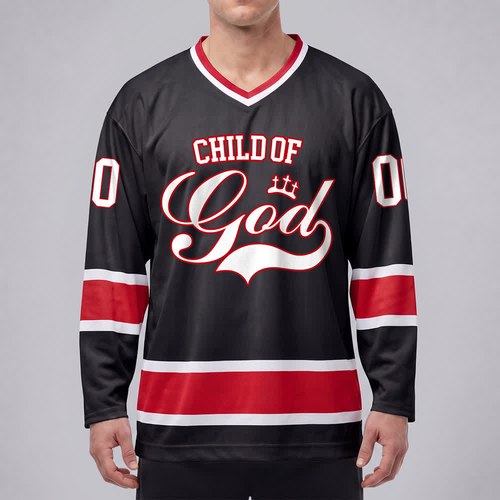 Christianartworkshop Child Of God Print Faith Statement Name & Number Customized Hockey Jersey - image 16