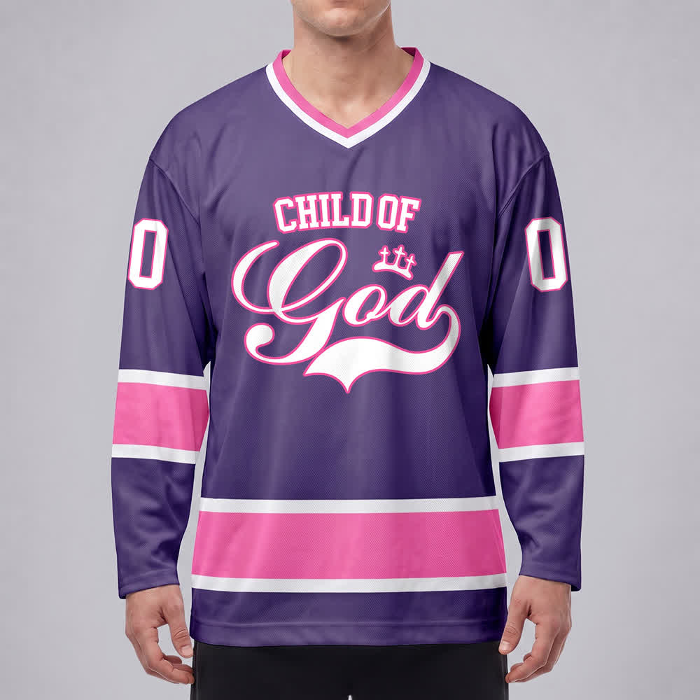 Christianartworkshop Child Of God Print Faith Statement Name & Number Customized Hockey Jersey - image 31