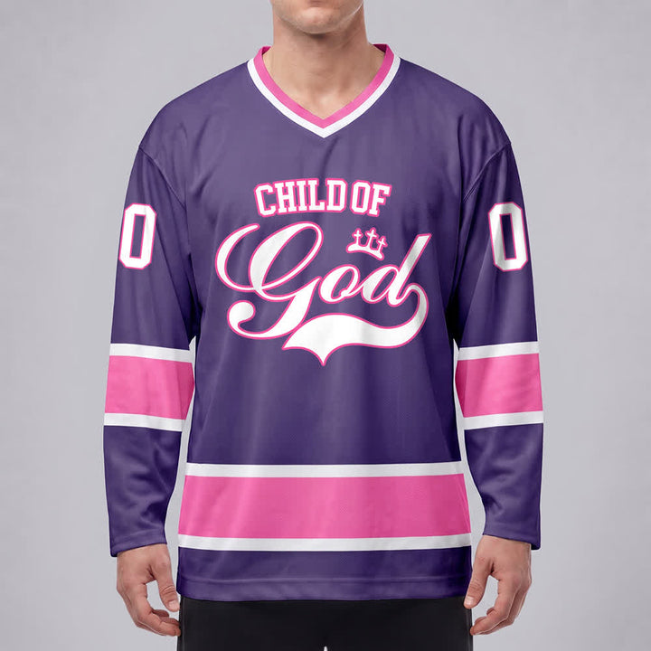Christianartworkshop Child Of God Print Faith Statement Name & Number Customized Hockey Jersey - image 31