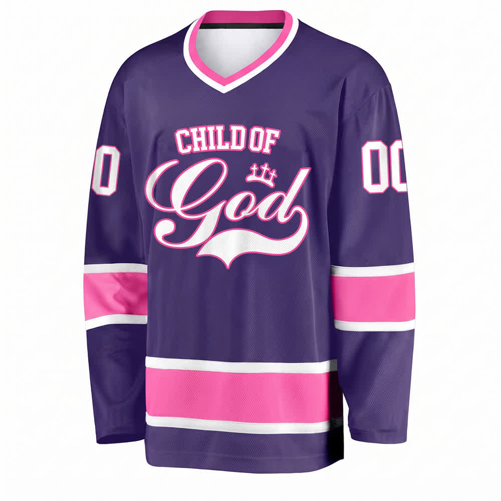 Christianartworkshop Child Of God Print Faith Statement Name & Number Customized Hockey Jersey - image 33