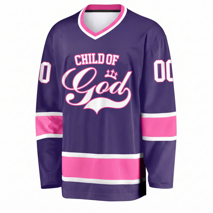 Christianartworkshop Child Of God Print Faith Statement Name & Number Customized Hockey Jersey - image 33