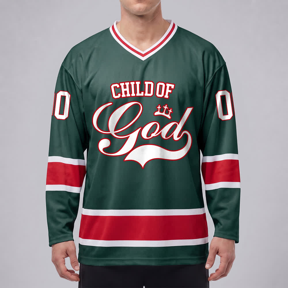Christianartworkshop Child Of God Print Faith Statement Name & Number Customized Hockey Jersey - image 21