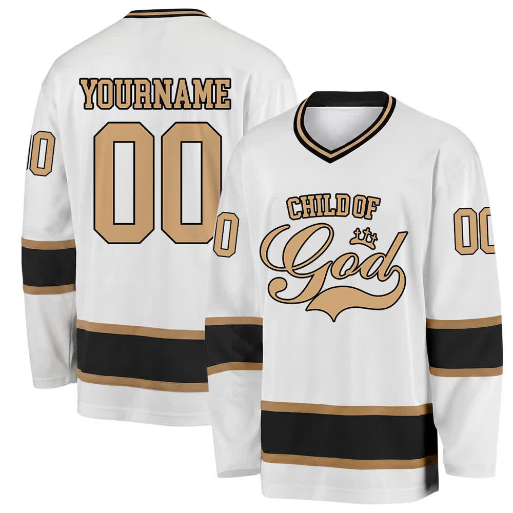 Christianartworkshop Child Of God Print Faith Statement Name & Number Customized Hockey Jersey - White - 5XL - Name & Number Customized - image 0