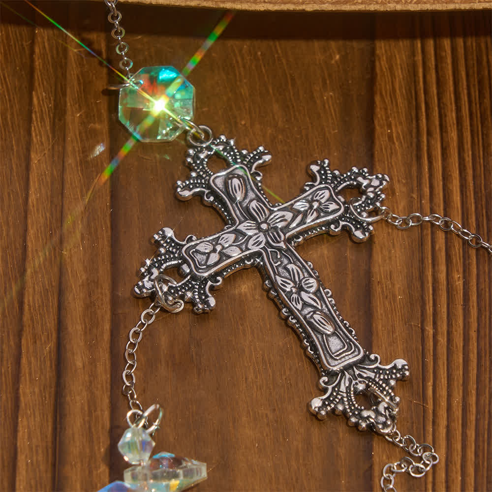 Christianartworkshop Multi‑Strand Crystal Hanging Ornament With Cross Token Of Serene Divine Comfort - image 4