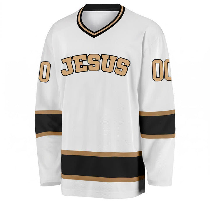 Christianartworkshop Bold JESUS Faith Statement Name & Number Customized Hockey Jersey - image 6
