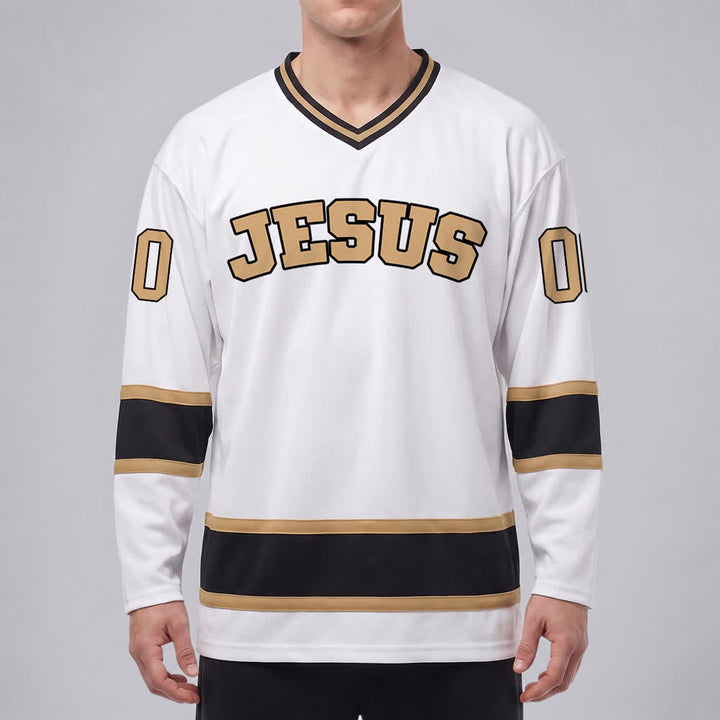 Christianartworkshop Bold JESUS Faith Statement Name & Number Customized Hockey Jersey - image 9