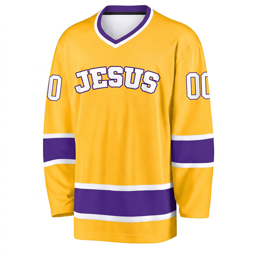 Christianartworkshop Bold JESUS Faith Statement Name & Number Customized Hockey Jersey - image 11
