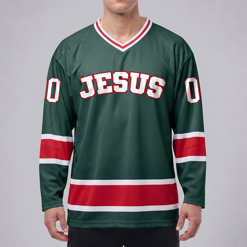 Christianartworkshop Bold JESUS Faith Statement Name & Number Customized Hockey Jersey - image 23