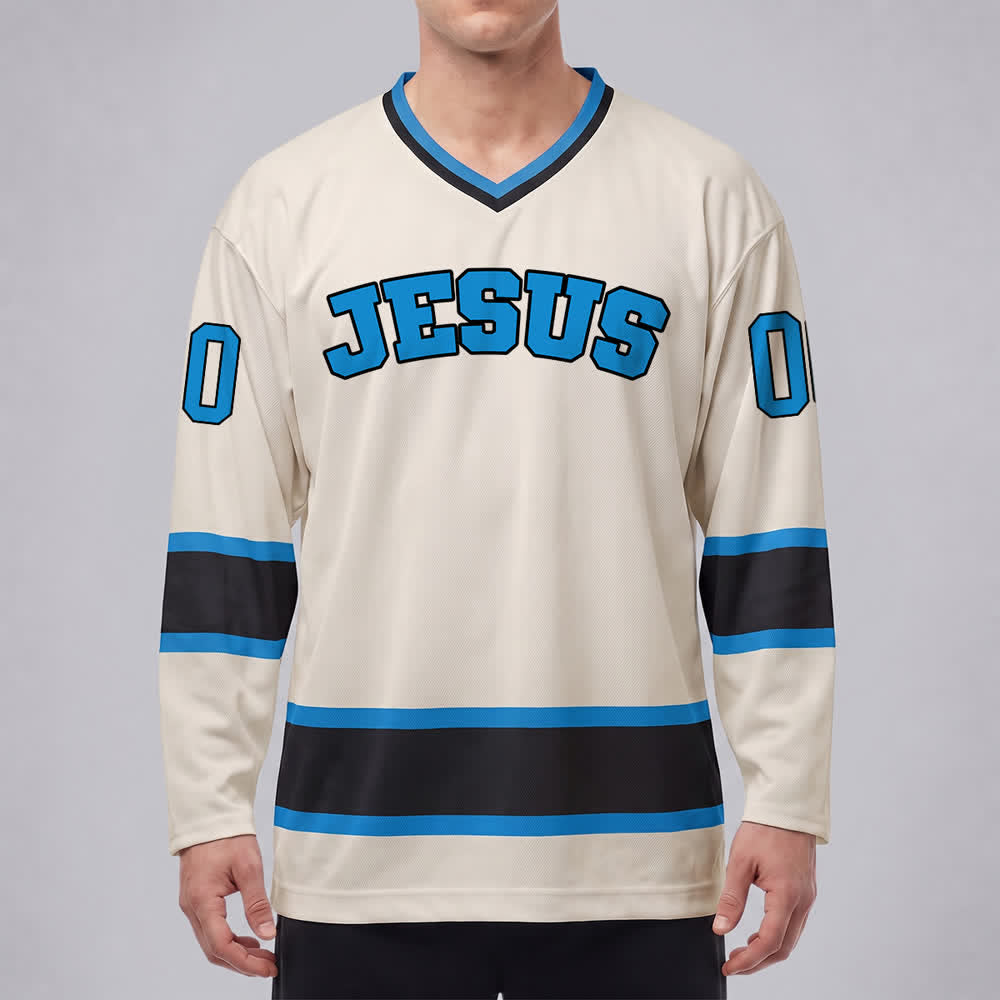 Christianartworkshop Bold JESUS Faith Statement Name & Number Customized Hockey Jersey - image 28