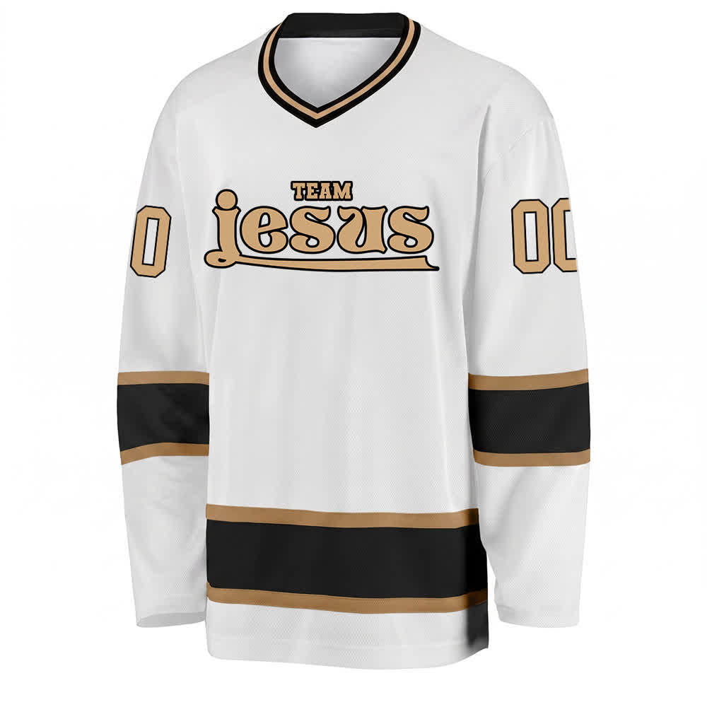 Christianartworkshop Team Jesus Faith Motif Name & Number Customized Hockey Jersey - image 6