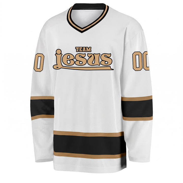 Christianartworkshop Team Jesus Faith Motif Name & Number Customized Hockey Jersey - image 6