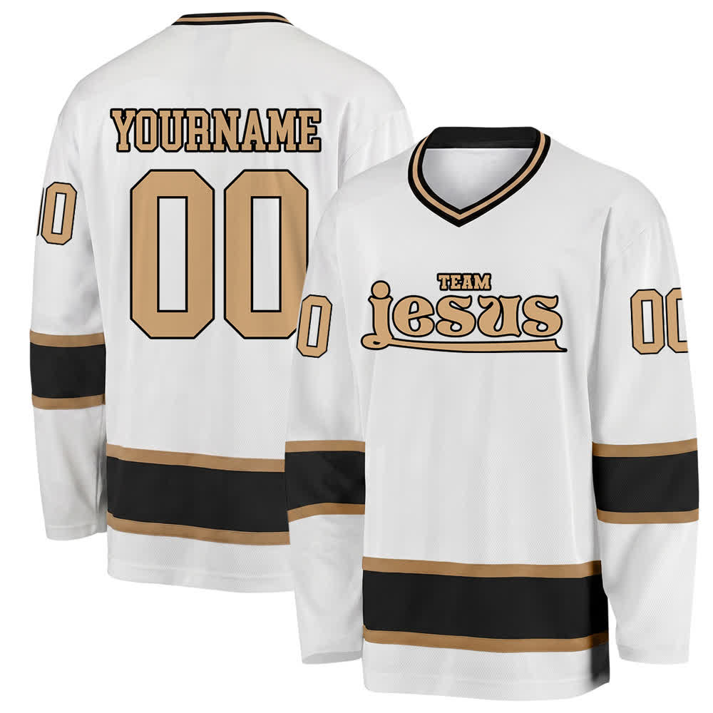 Christianartworkshop Team Jesus Faith Motif Name & Number Customized Hockey Jersey - White - 5XL - Name & Number Customized - image 5