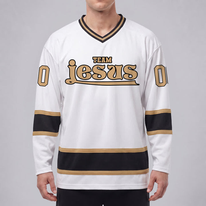 Christianartworkshop Team Jesus Faith Motif Name & Number Customized Hockey Jersey - image 8