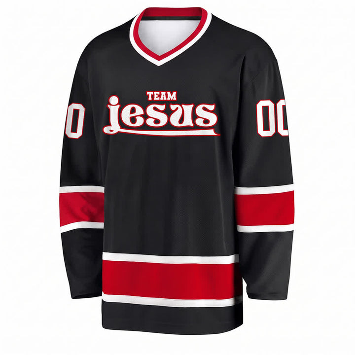 Christianartworkshop Team Jesus Faith Motif Name & Number Customized Hockey Jersey - image 11