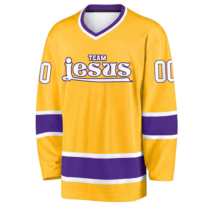 Christianartworkshop Team Jesus Faith Motif Name & Number Customized Hockey Jersey - image 16