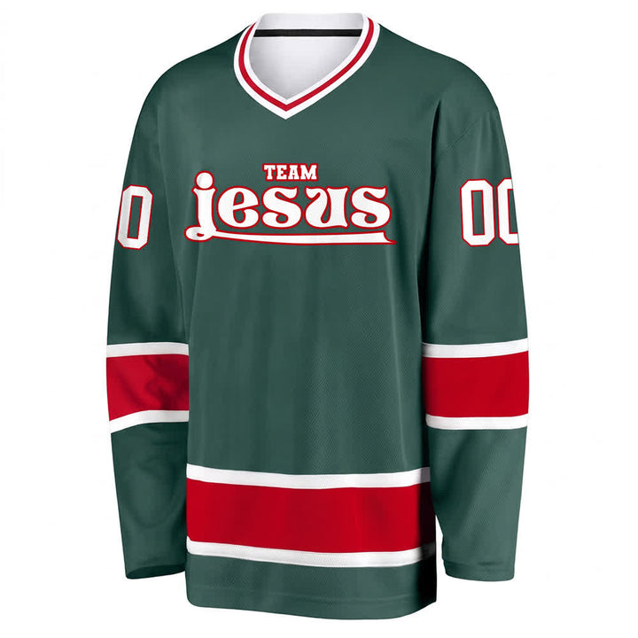 Christianartworkshop Team Jesus Faith Motif Name & Number Customized Hockey Jersey - image 21