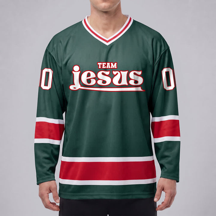 Christianartworkshop Team Jesus Faith Motif Name & Number Customized Hockey Jersey - image 23