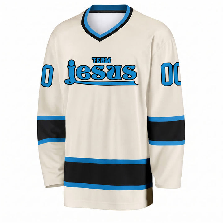 Christianartworkshop Team Jesus Faith Motif Name & Number Customized Hockey Jersey - image 26