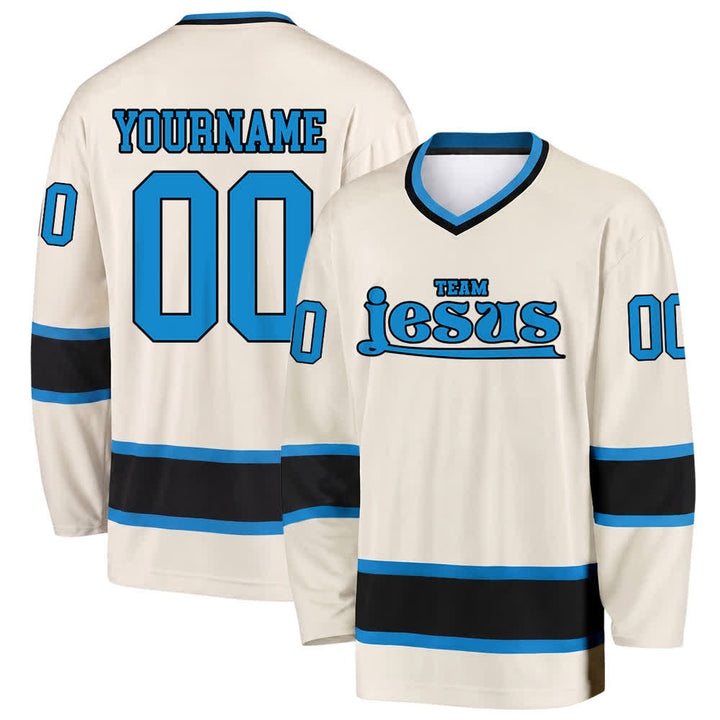 Christianartworkshop Team Jesus Faith Motif Name & Number Customized Hockey Jersey - Beige - 5XL - Name & Number Customized - image 25