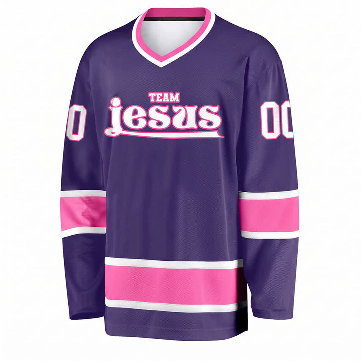 Christianartworkshop Team Jesus Faith Motif Name & Number Customized Hockey Jersey - image 31