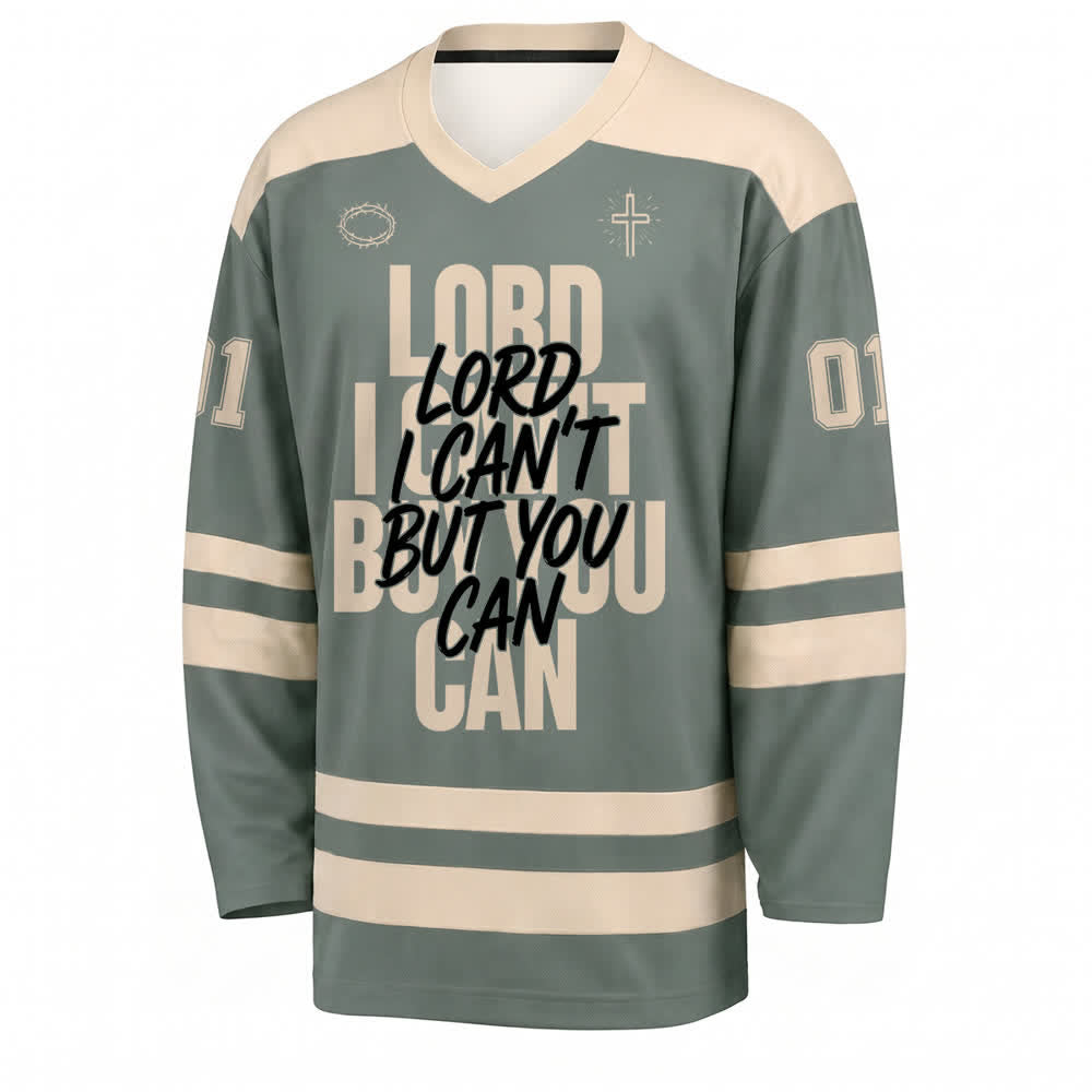 Christianartworkshop Lord I Can't But You Can Streetwear Hockey Jersey - image 1