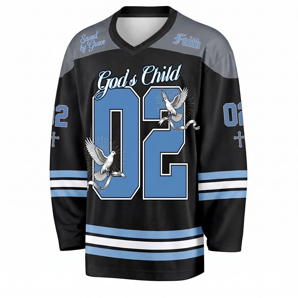 Christianartworkshop God's Child 02 Grace Dove Long Sleeve Hockey Jersey - image 1