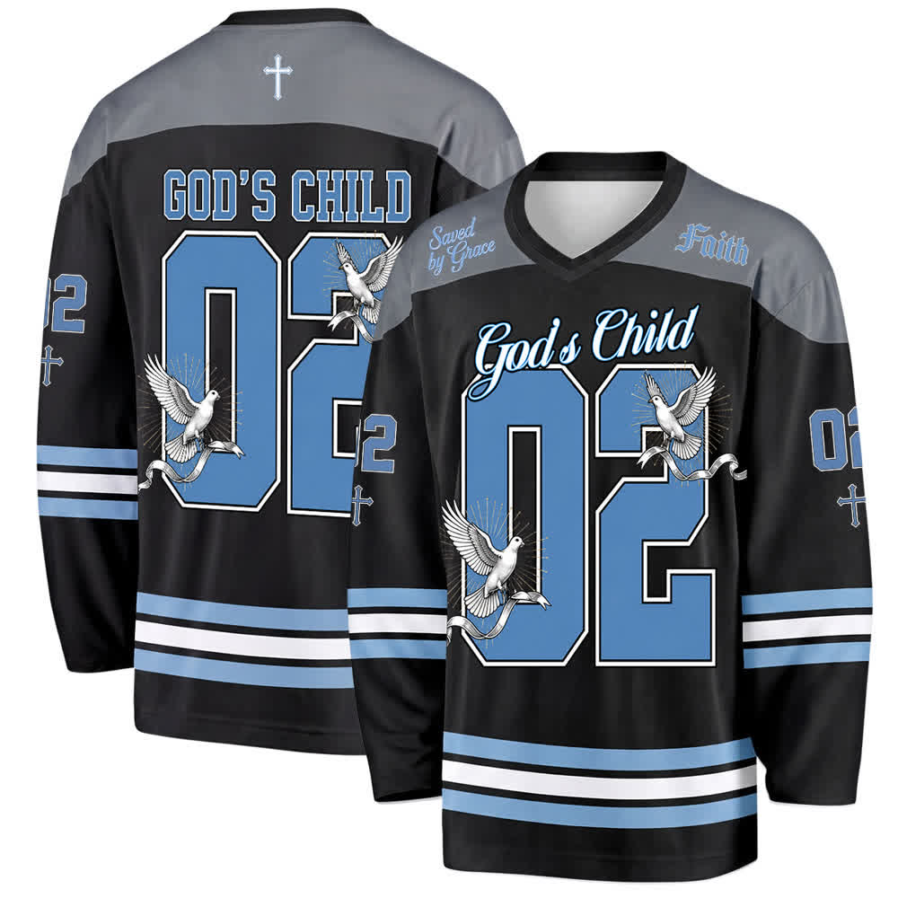 Christianartworkshop God's Child 02 Grace Dove Long Sleeve Hockey Jersey - 5XL - image 0