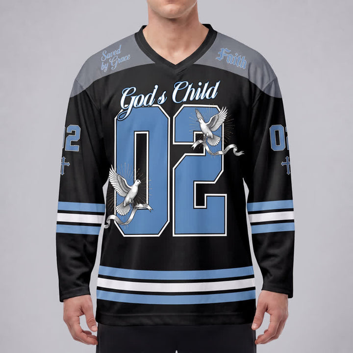 Christianartworkshop God's Child 02 Grace Dove Long Sleeve Hockey Jersey - image 3