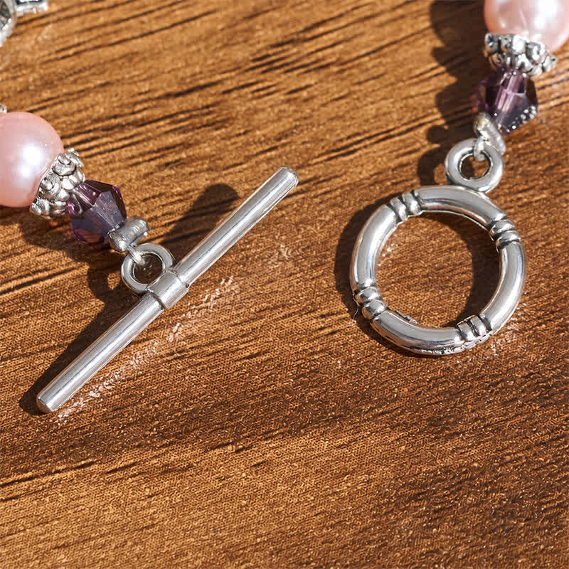 Christianartworkshop Toggle‑Clasp Bracelet With Our Lady Medal & Crucifix: Token of Peaceful Solace - image 5