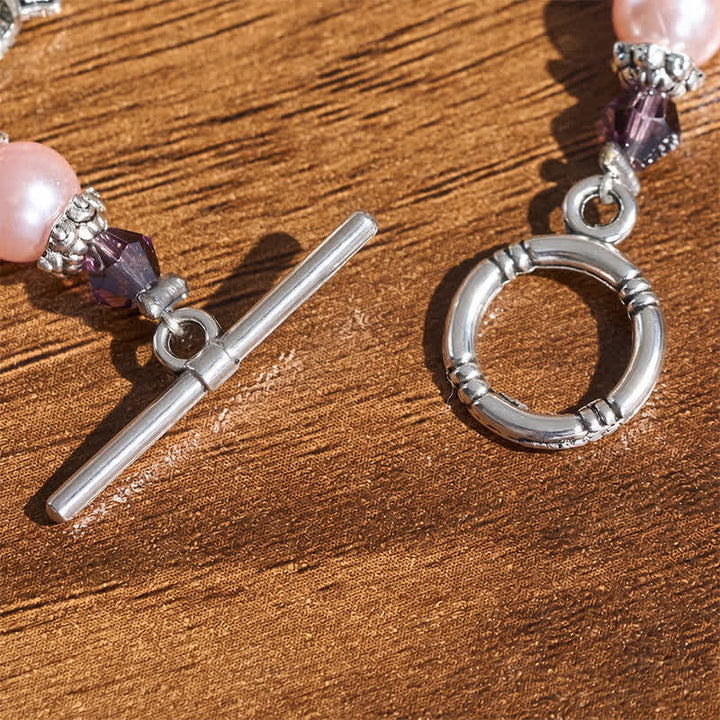 Christianartworkshop Toggle‑Clasp Bracelet With Our Lady Medal & Crucifix: Token of Peaceful Solace - image 5