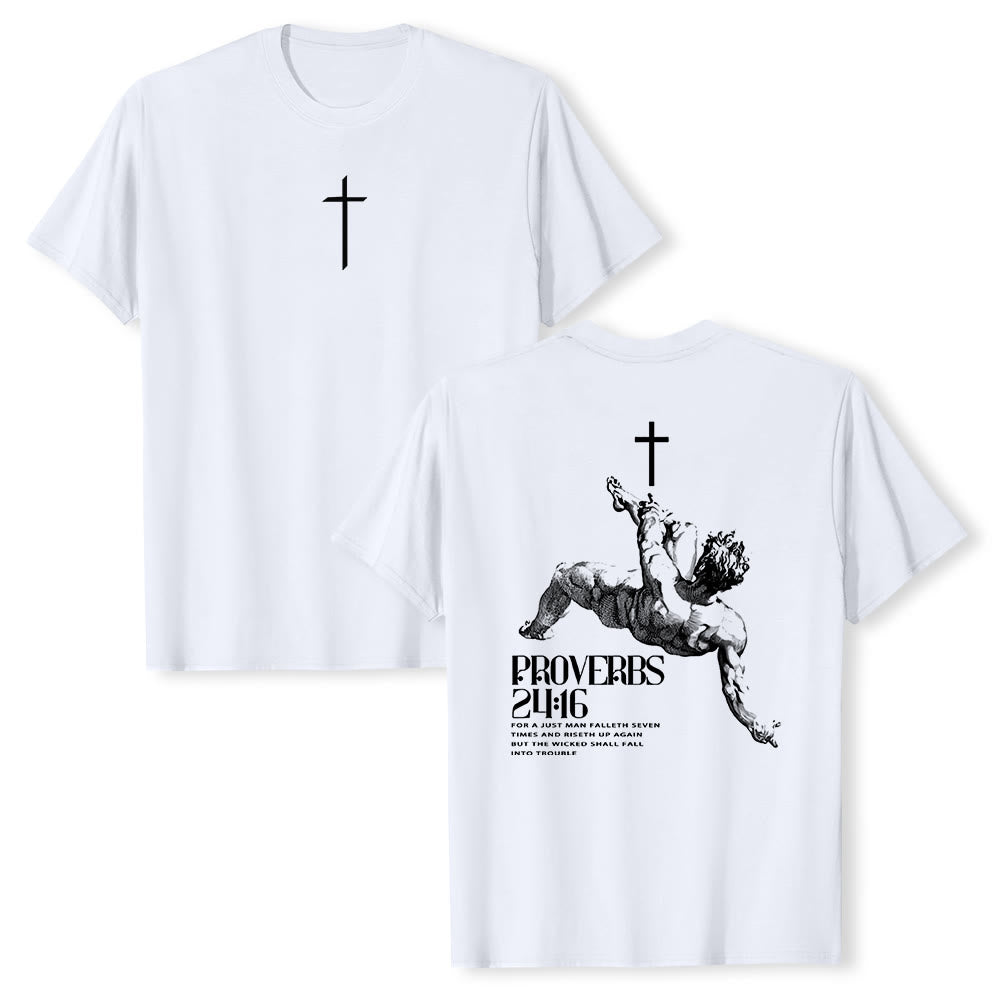 Christianartworkshop Proverbs 24:16' Christian T-Shirt - White - 2XL - image 3