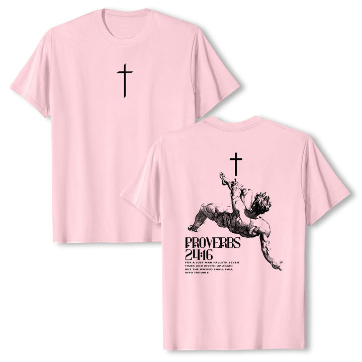Christianartworkshop Proverbs 24:16' Christian T-Shirt - Pink - 2XL - image 15