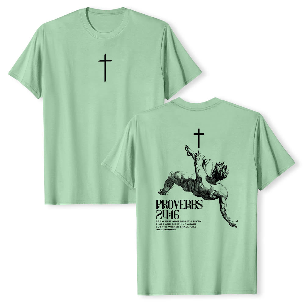 Christianartworkshop Proverbs 24:16' Christian T-Shirt - Light Green - 2XL - image 18