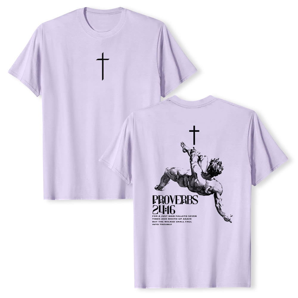 Christianartworkshop Proverbs 24:16' Christian T-Shirt - Purple - 2XL - image 21