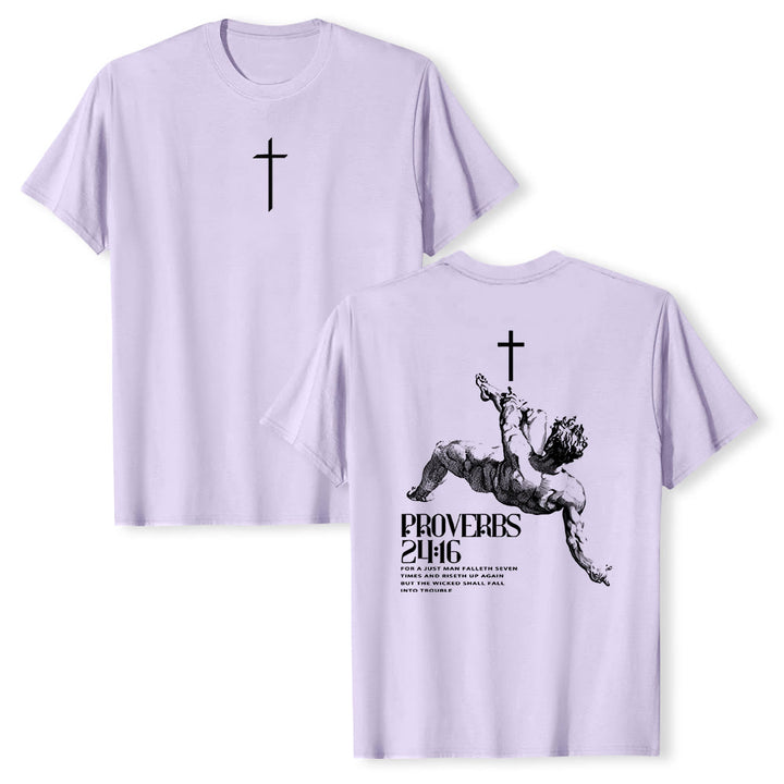 Christianartworkshop Proverbs 24:16' Christian T-Shirt - Purple - 2XL - image 21