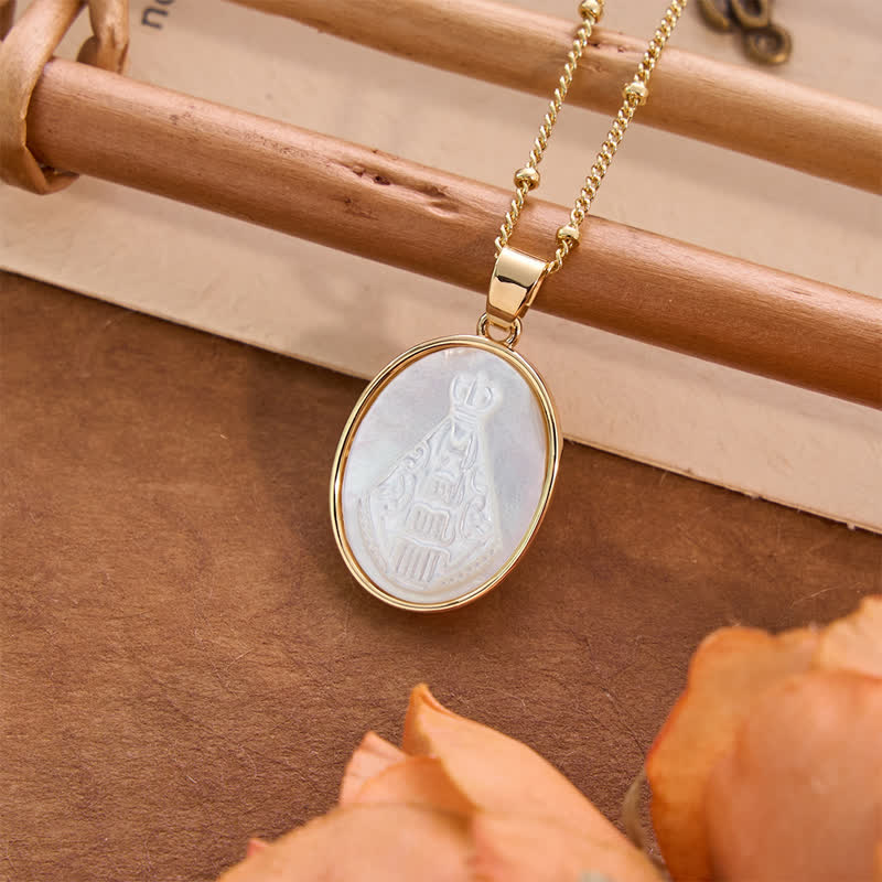 Christianartworkshop Natural White Pearl Saint Necklace: Sacred Heart, Jesus, Our Lady & St. Michael - image 8