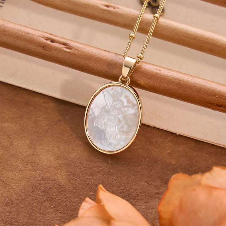 FREE Today: Natural White Pearl Saint Necklace: Sacred Heart, Jesus, Our Lady & St. Michael - image 6