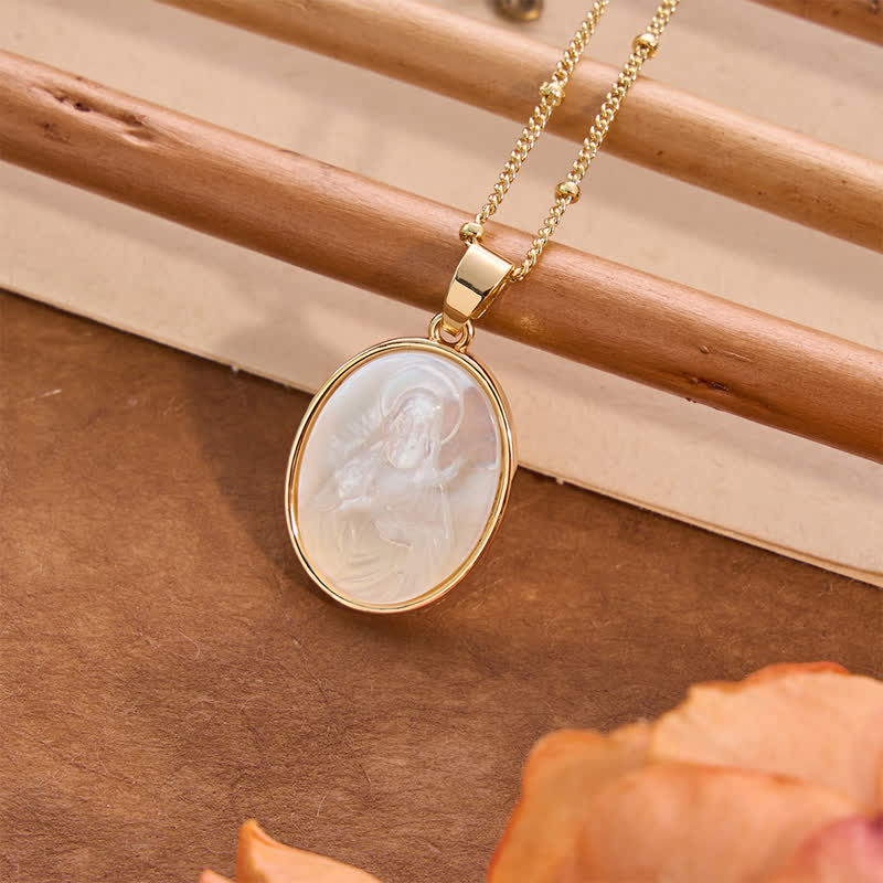 Christianartworkshop Natural White Pearl Saint Necklace: Sacred Heart, Jesus, Our Lady & St. Michael - image 4