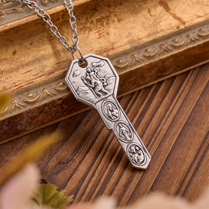 Christianartworkshop Ornate Relief St. Christopher Charm Key Necklace: Sign Of Abiding Divine Safeguard - image 2